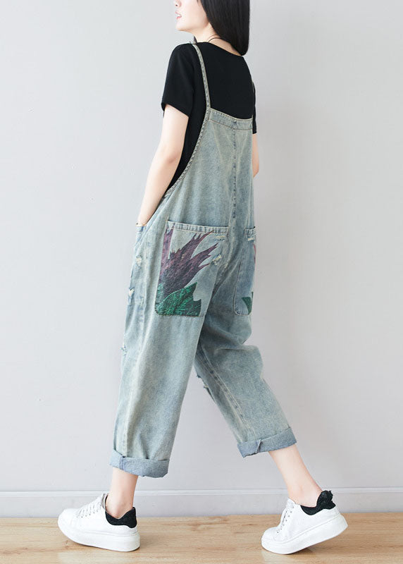 Fine Patchwork Poches Print Print Denim Jumps Cuit Summer