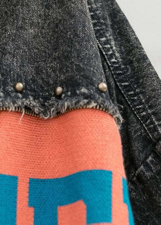 Poches à capuche en tricot en jean ajusté