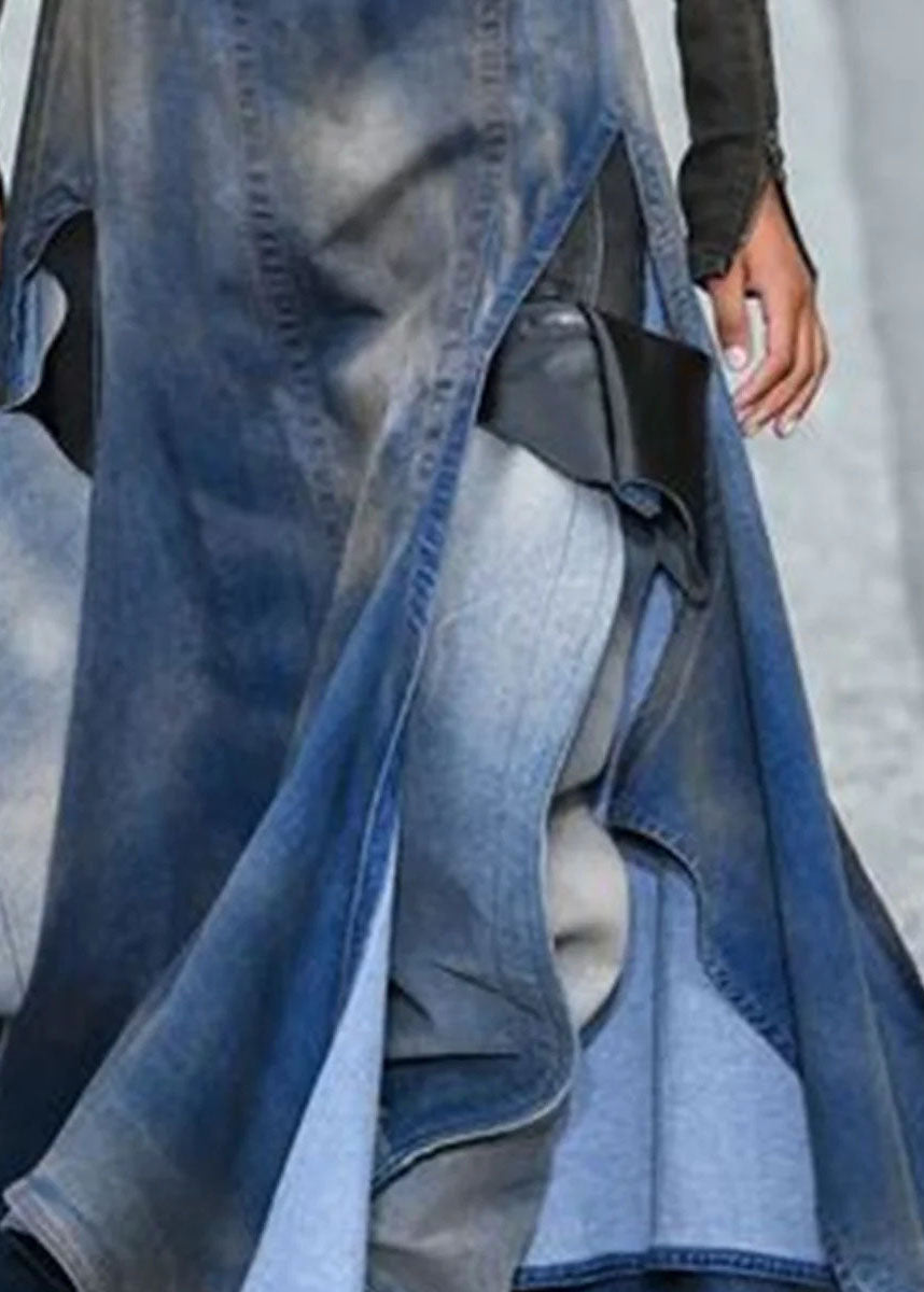 Patchwork asymétrique bleu français jupes denim d'été