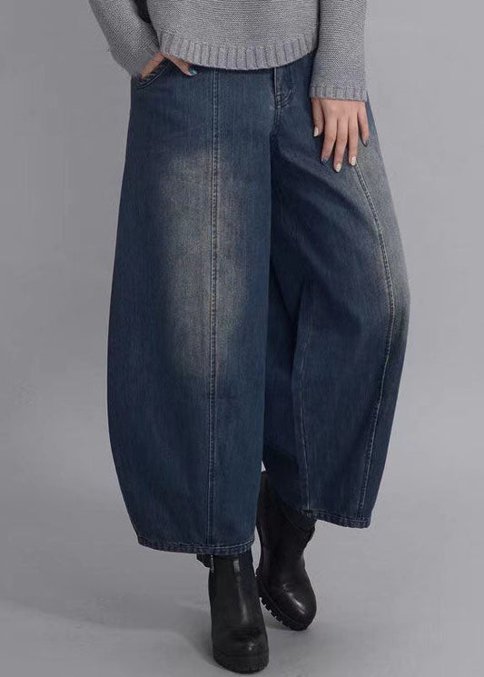 Poches de bouton de la marine française Pantalon de jean d'automne décontracté