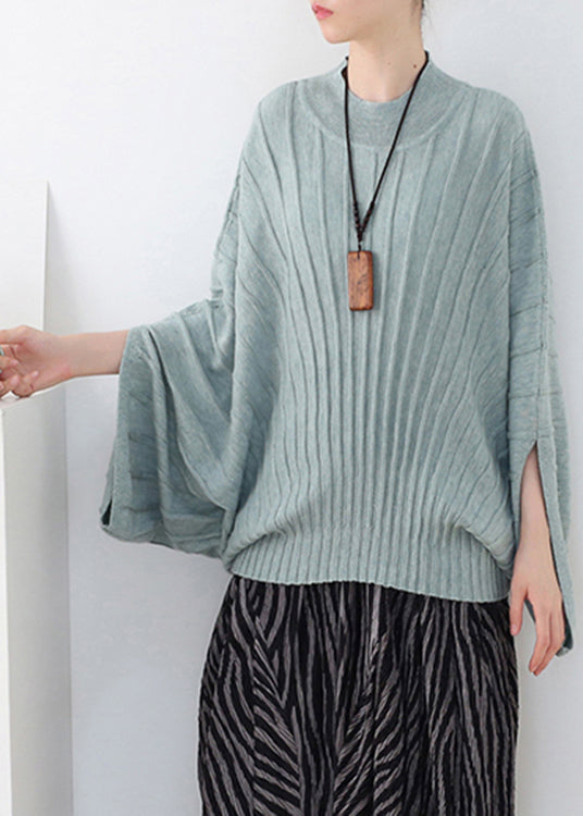 Green O-Leck Woolen Treater Pull Batwing Sleeve