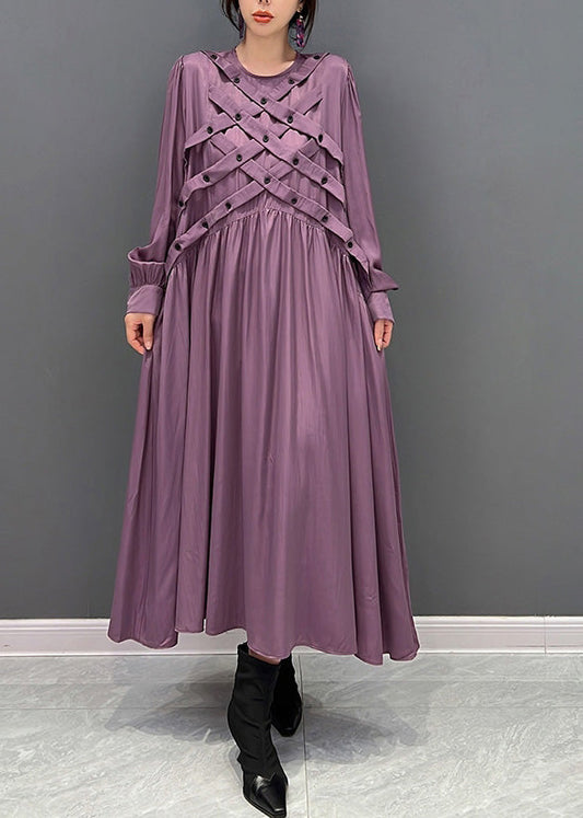 Bouton de piron de pavé violet italien Robes maxi