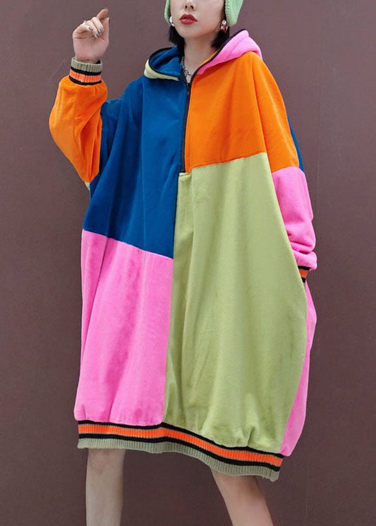 Italien Multi Hotted Pockets Patchwork Pullwing Pullover Sweatshirt Robes Spring