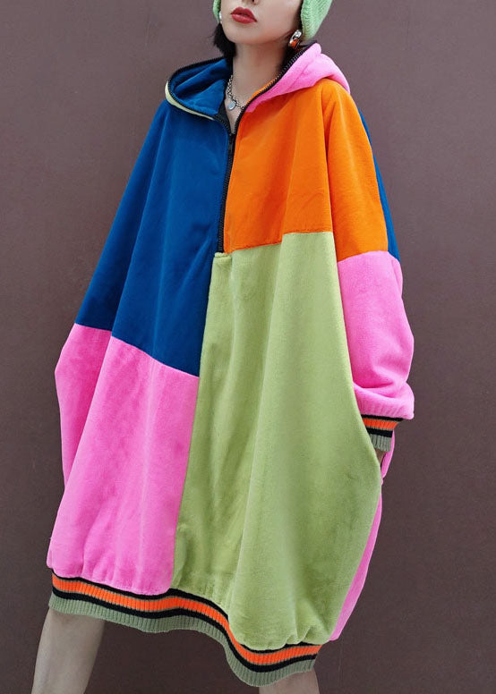 Italien Multi Hotted Pockets Patchwork Pullwing Pullover Sweatshirt Robes Spring