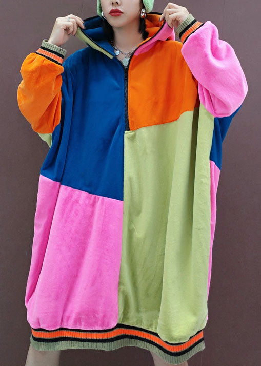 Italien Multi Hotted Pockets Patchwork Pullwing Pullover Sweatshirt Robes Spring