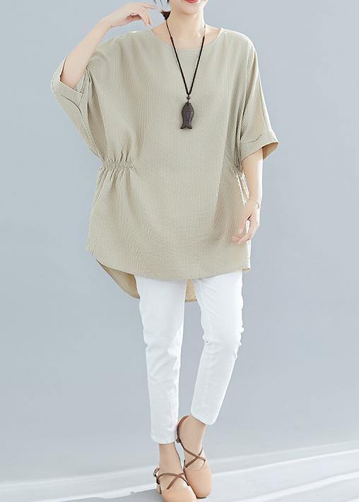 Loose Batwing Sleeve cotton Blouse Inspiration nude shirts summer - SooLinen