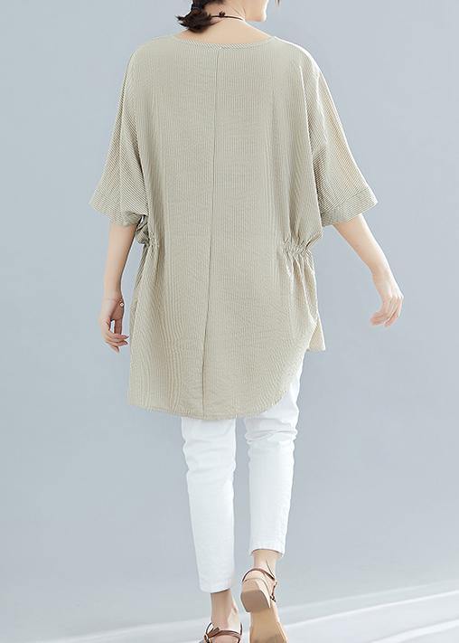 Loose Batwing Sleeve cotton Blouse Inspiration nude shirts summer - SooLinen