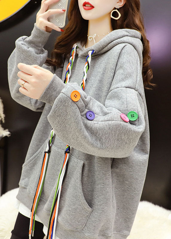 Poches à capuche noire lâche Patchwork DrawString Winter Sweats SwetsSuits