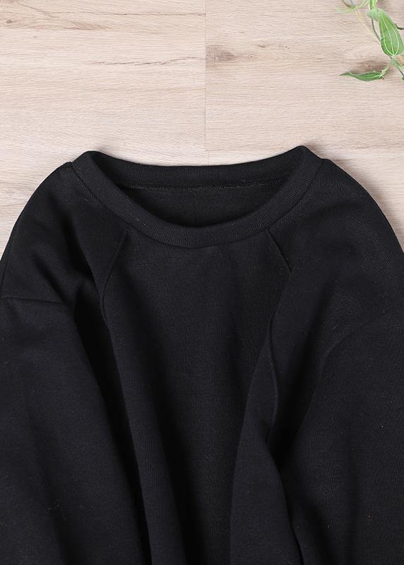 Modern Black Casual Loose Sweatshirts Top - SooLinen