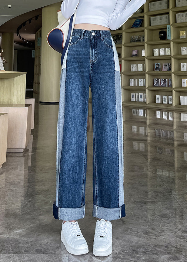 Pantalon de la taille haute de la taille haute moderne en jean