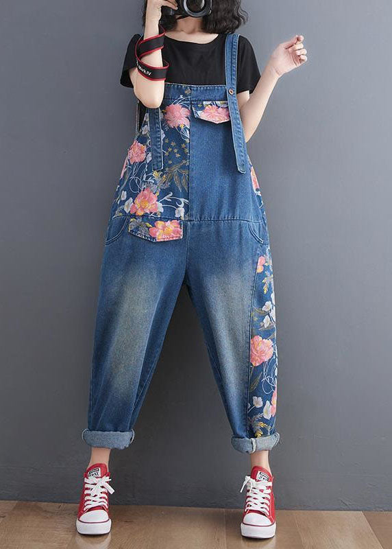 Patchwork Blue Patchwork moderne Denim Saut-salons droits de combinaison