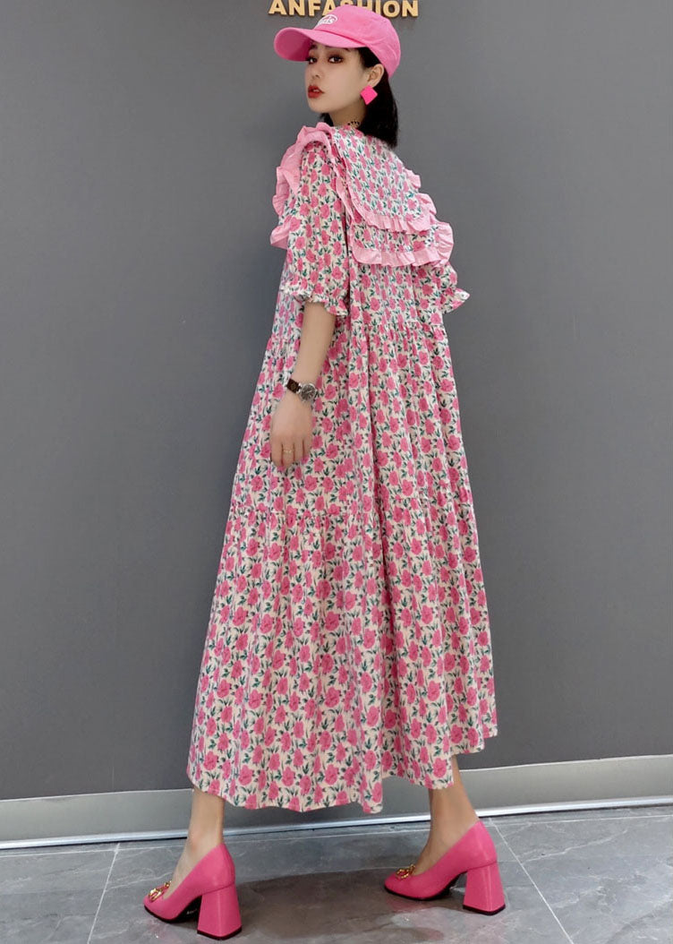 Patchwork Pinkwork Cotton Robes Maxi Half Mancheve