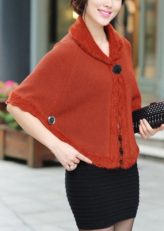 Rouge Peter Pan Collar Button tricot Cardigan Fall