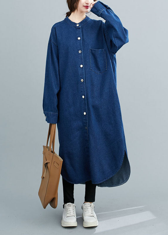 Colons de chantier bleu simple et chemises en jean Robe printemps