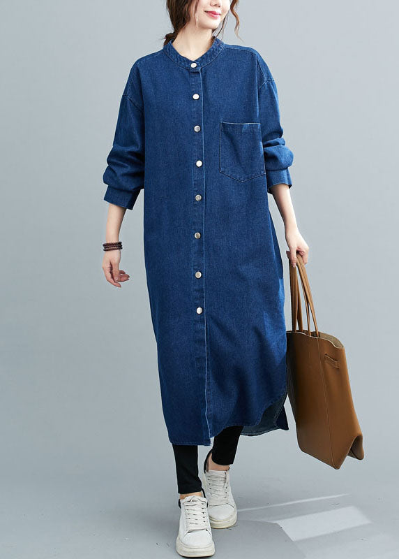 Colons de chantier bleu simple et chemises en jean Robe printemps