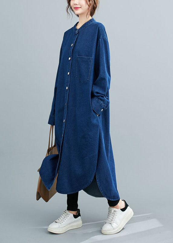 Colons de chantier bleu simple et chemises en jean Robe printemps