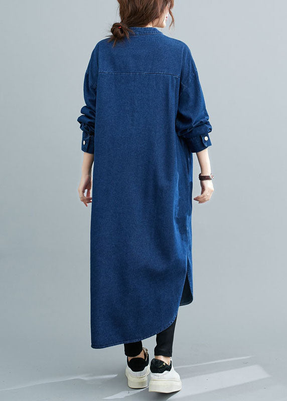 Colons de chantier bleu simple et chemises en jean Robe printemps