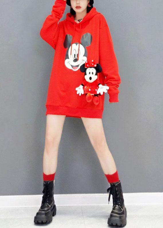 2021 Christmas Red Fashion Loose Fall Sweatshirt Street Wear - SooLinen