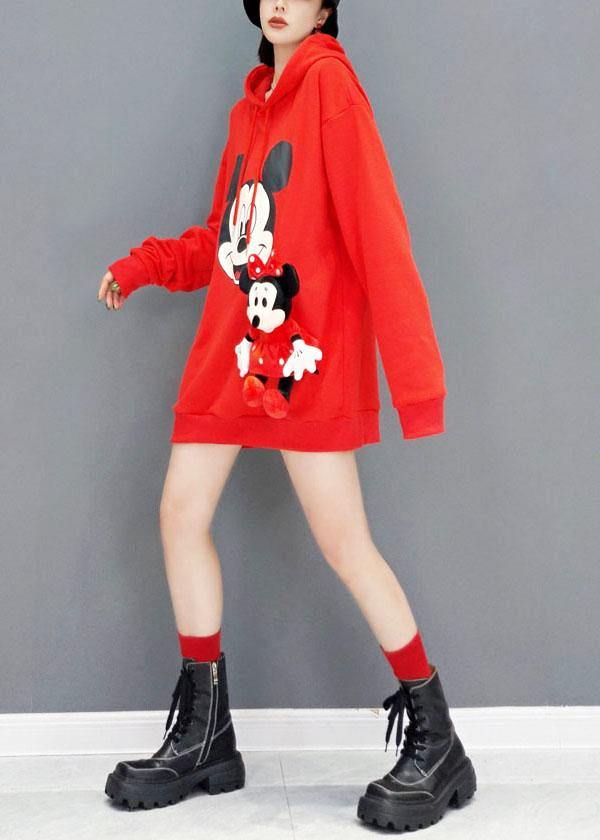 2021 Christmas Red Fashion Loose Fall Sweatshirt Street Wear - SooLinen