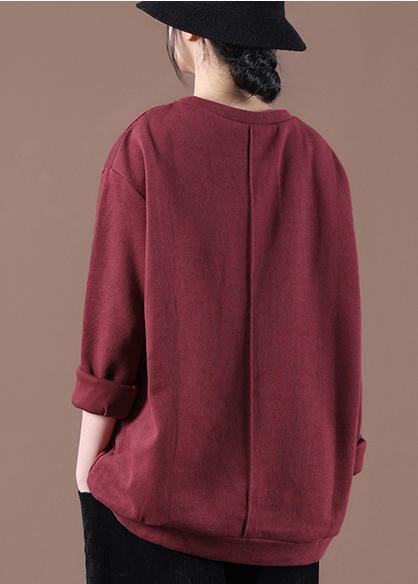 Street Wine Red Top Quality Sweatshirt - SooLinen