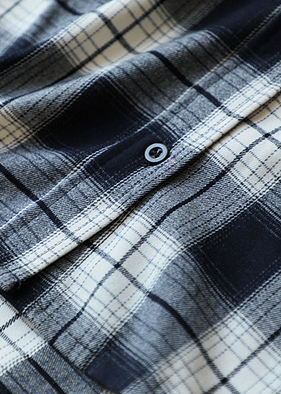 Style Bouton à capuchon à plaid blanc noir