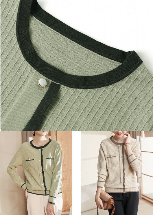 Style Green Owck épais Patchwork Pull à manches longues