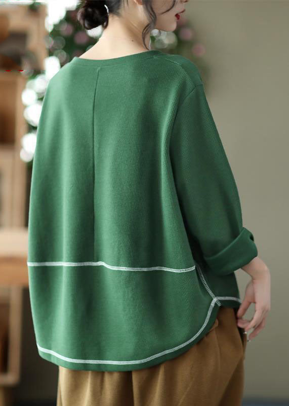 Style Green V Neck Poches