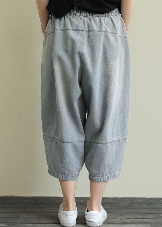 Poches bleues uniques Patchwork Pantalon de couchage en denim Summer