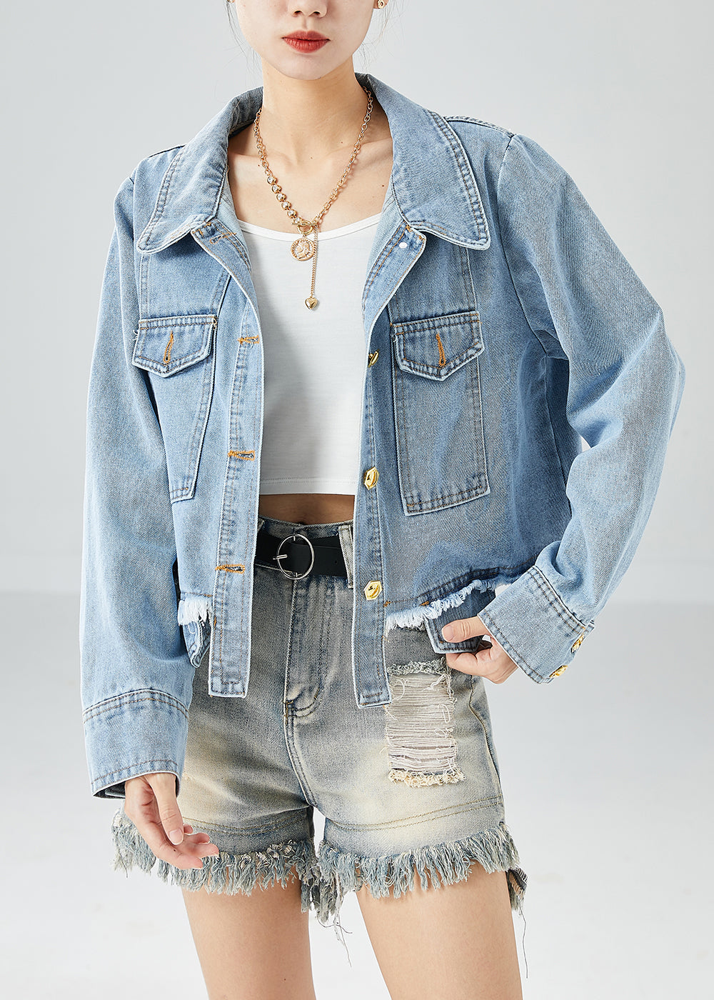 Femmes Blue surdimensionnées POCHETS COTTON DENIM CHEAUX