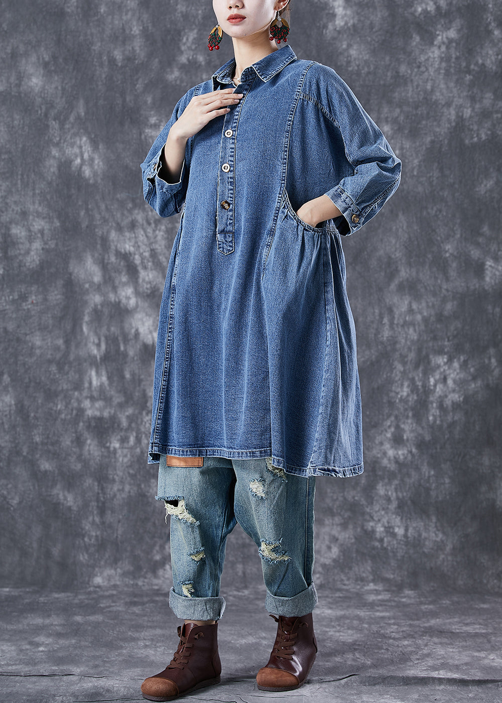 Femmes Blue Peter Pan Collier Robe en jean Robe Bracelet