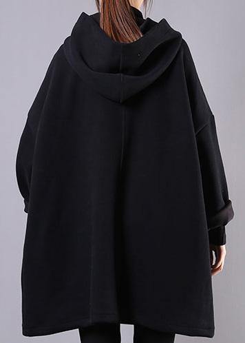 Women hooded thick cotton clothes For Women Sewing black tops - SooLinen