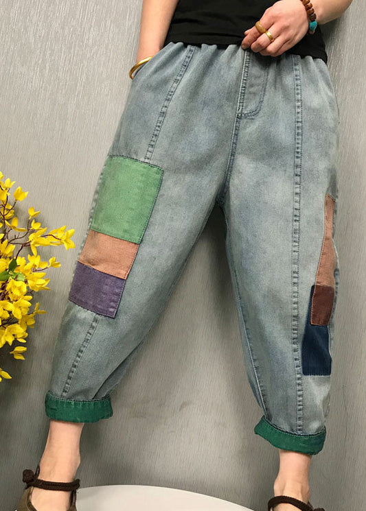 diy Blue fashion patch applique denim Pants Spring