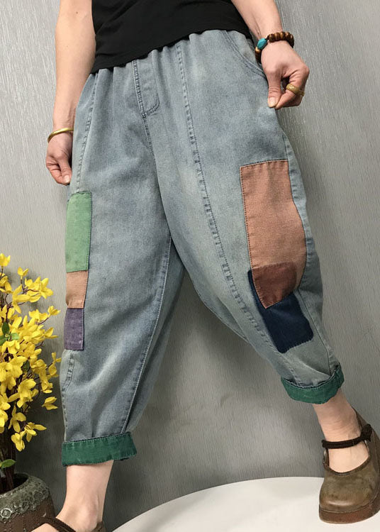 diy Blue fashion patch applique denim Pants Spring